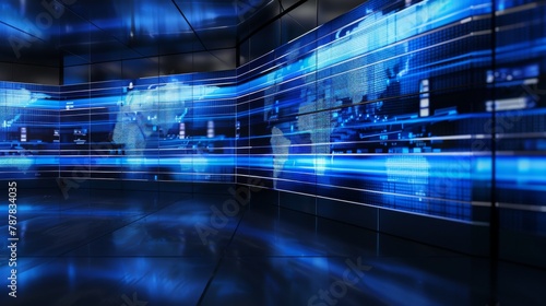 3D Virtual News Studio Background. 3d rendering