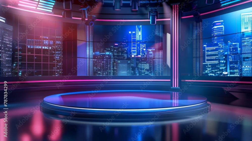 3D Virtual News Studio Background. 3d rendering 3D Virtual News Studio Background. 3d rendering