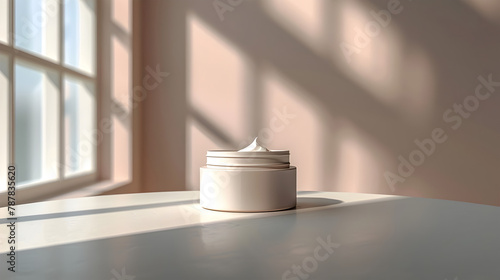 Wallpaper Mural 3D Rendering of a White Cream Jar on a Table Torontodigital.ca