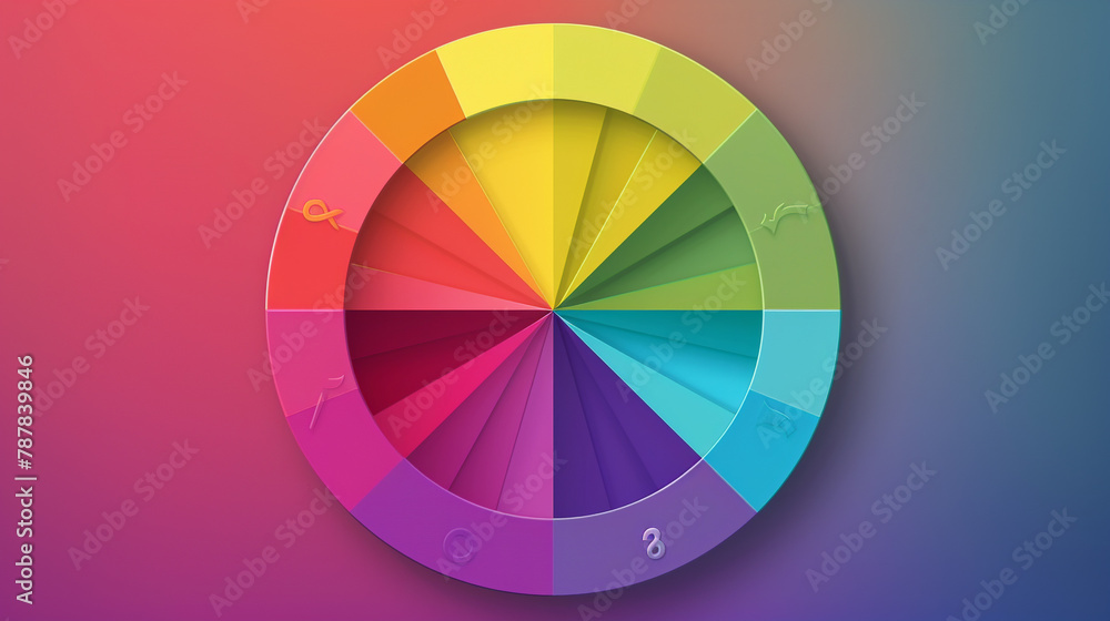 Quadrant rainbow design in a circle, merging vibrancy with a sleek look. Quadrant rainbow design in a circle, merging vibrancy with a sleek look.