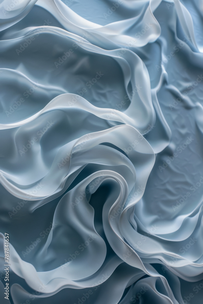 Fototapeta premium Abstract Silk Waves in Serene Blue Tones