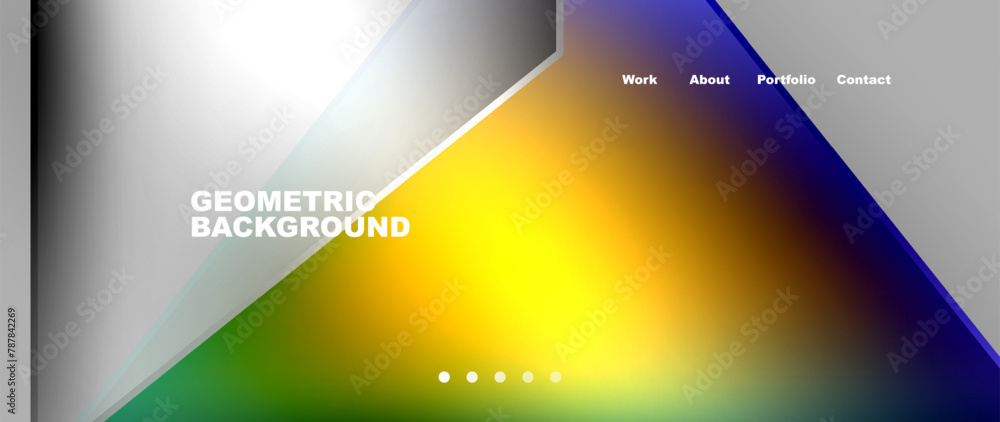 A modern geometric background featuring colorful triangles in shades of amber, electric blue, and gray. Perfect for automotive lighting or technologythemed designs A modern geometric background featuring colorful triangles in shades of amber, electric blue, and gray. Perfect for automotive lighting or technologythemed designs