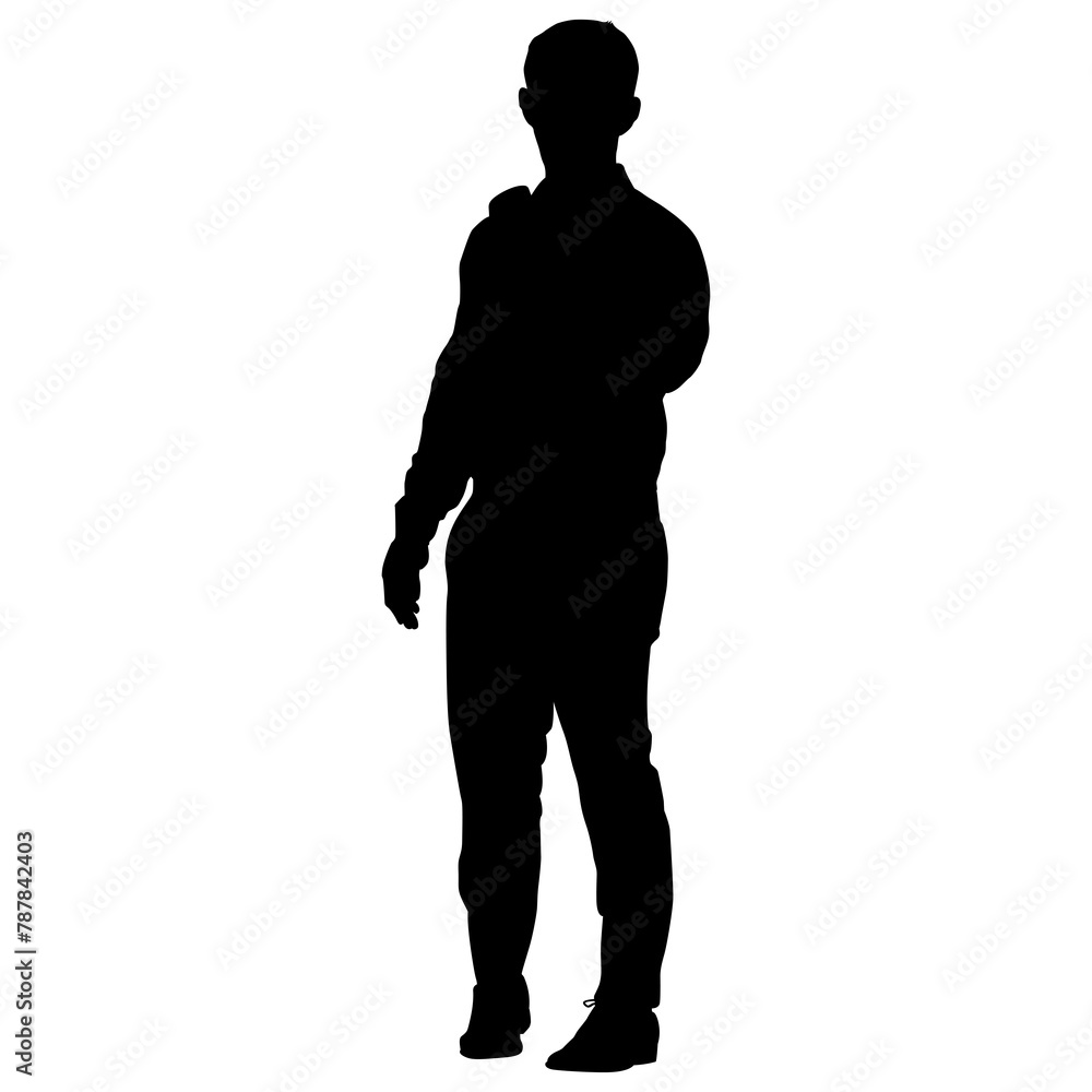 A standing businessman in silhouette