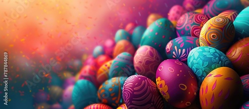 Background of colorful Easter eggs photo