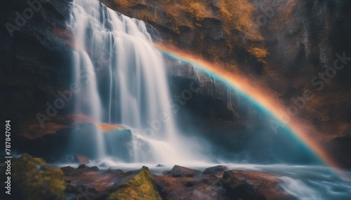 waterfall in the mountains