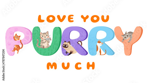 PNG love you purry much, transparent background photo