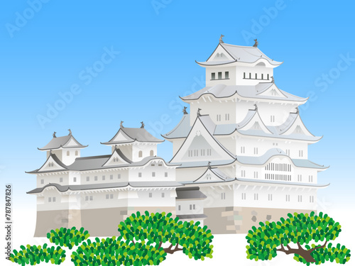 世界遺産の姫路城がある風景