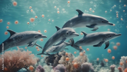dolphins in the sea © Komkrit