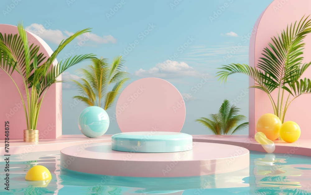 A platform to display your product in a professional manner on an elegant background that is ideal for your presentation, 3d Render A platform to display your product in a professional manner on an elegant background that is ideal for your presentation, 3d Render