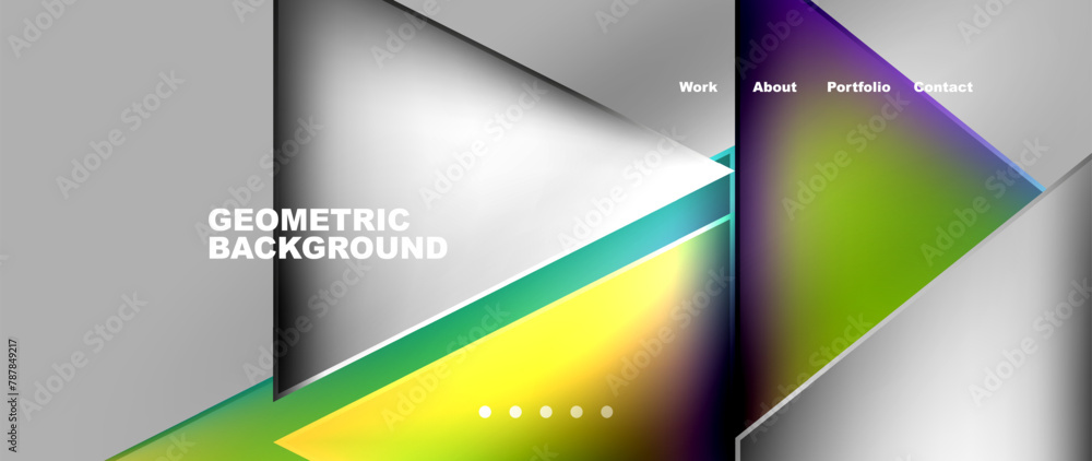 Colorfulness and geometric shapes come together in a vibrant display of colorful triangles on a sleek gray background, creating a modern and techsavvy design Colorfulness and geometric shapes come together in a vibrant display of colorful triangles on a sleek gray background, creating a modern and techsavvy design