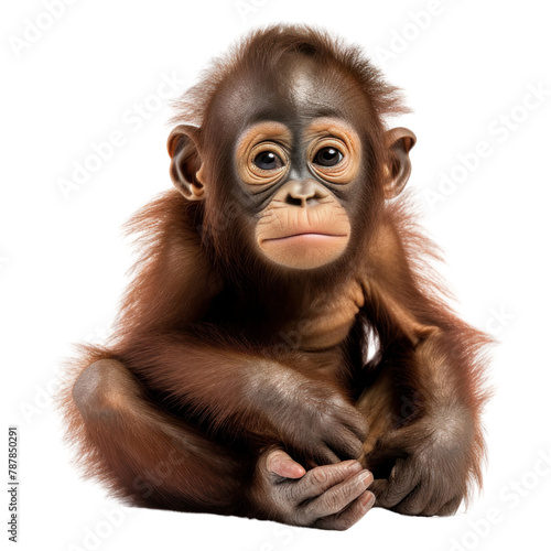 PNG Baby orangutan wild animal, transparent background . AI generated Image by rawpixel.