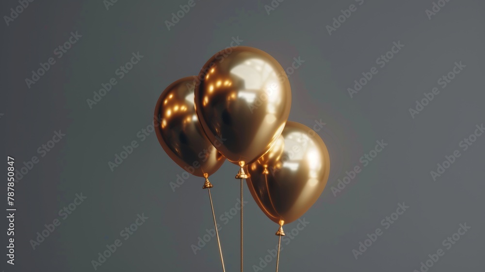 Render of a golden foil balloon phrase in 3D for FREE Render of a golden foil balloon phrase in 3D for FREE