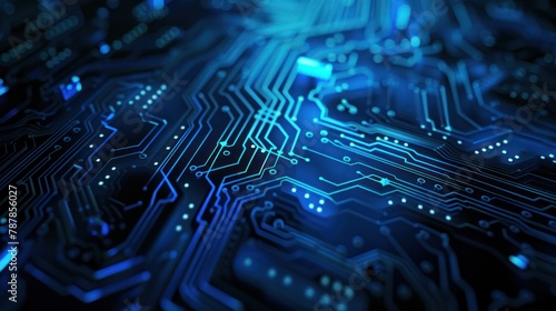 Advanced Technology Concept, CPU Processor Microchip ,Circuit Board photo