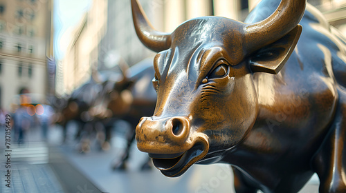 the bulls let the stock market run upwards, generative Ai photo