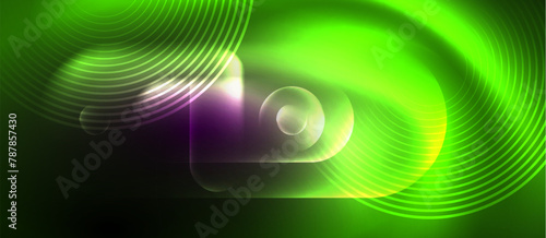 The camera lens captures the colorfulness of a green background, resembling a terrestrial plant. The water droplets create a liquid pattern, with tints and shades of electric blue