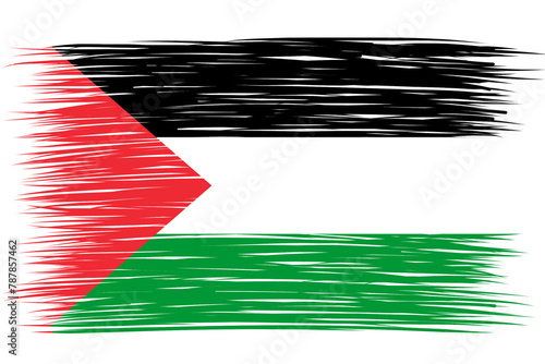 Tablou pe pânză brush flag palestine transparent background, palestine brush watercolour flag de