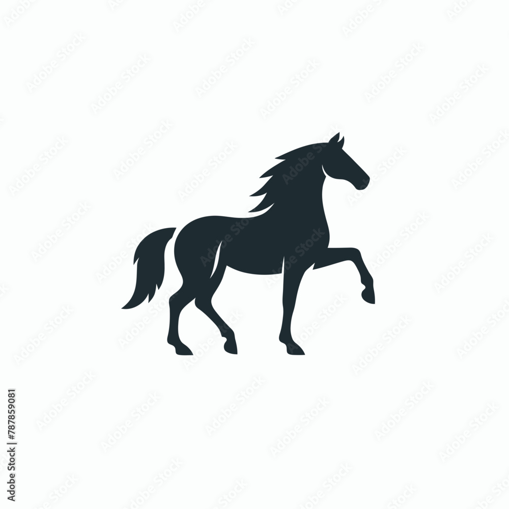 horse silhouette vector illustration White Background, icon, farm animal Template
