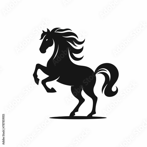 horse silhouette vector illustration White Background  icon  farm animal Template