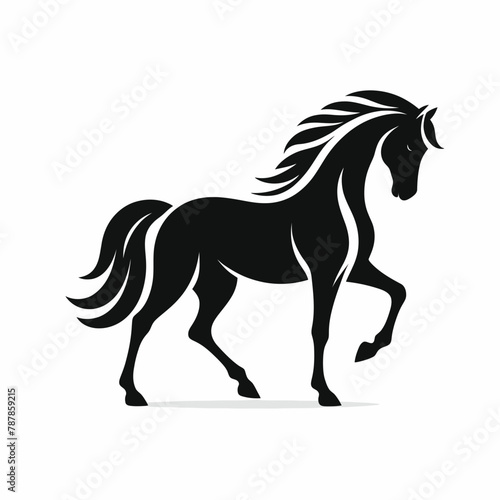 horse silhouette vector illustration White Background  icon  farm animal Template 