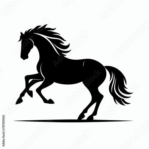 horse silhouette vector illustration White Background  icon  farm animal Template 