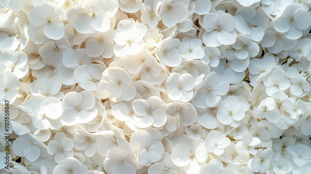 white hydrangea flowers as background top view white hydrangea flowers as background top view