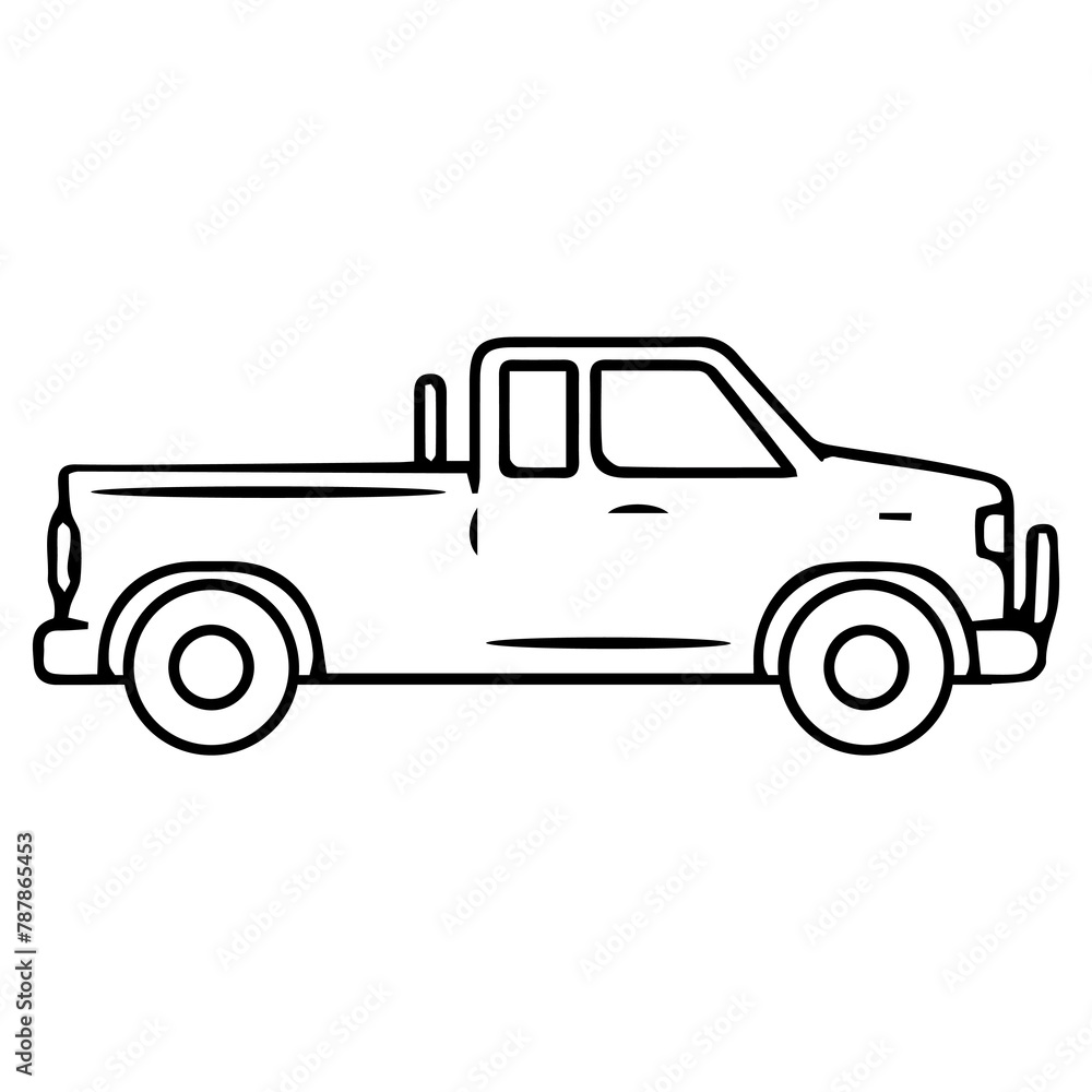 pickup car outline vector illustration pickup car outline vector illustration