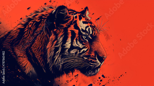 Tiger t-shirt design, generative Ai