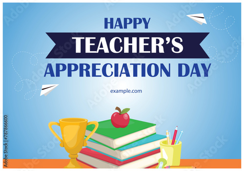 Vector illustration editable teacher appreciation day post banner template