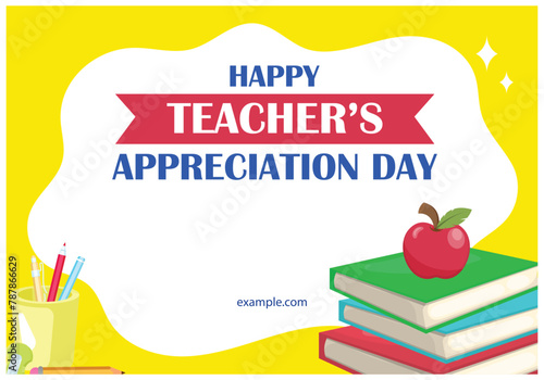Vector illustration editable teacher appreciation day post banner template