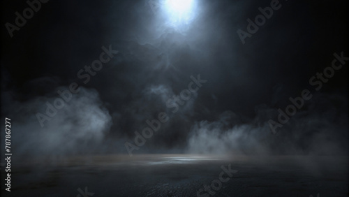 Dark Fog with Light in the Empty Room