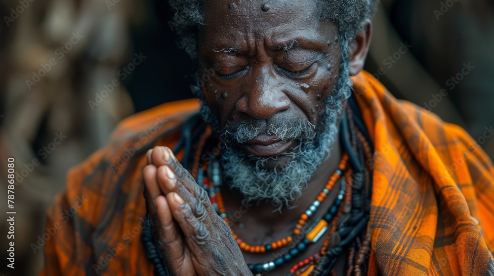 An African man who is praying to GOD with faith and hope 
