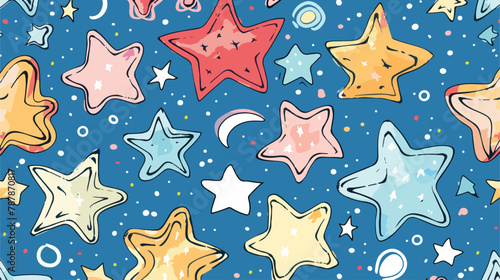 Hand drawn colorful stars. Doodle shapes.