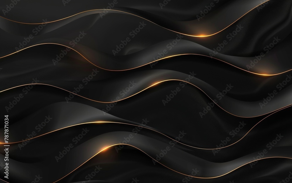 Abstract black background. Luxury wavy background vector design. Dark silk pattern. Vector illustration Abstract black background. Luxury wavy background vector design. Dark silk pattern. Vector illustration