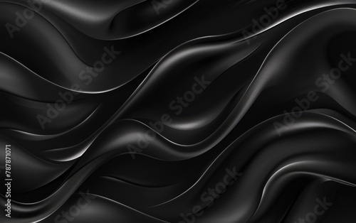 Abstract black background. Luxury wavy background vector design. Dark silk pattern. Vector illustration