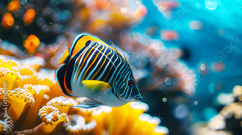 Tropical Fish Swimming in Coral Reef Waters photo