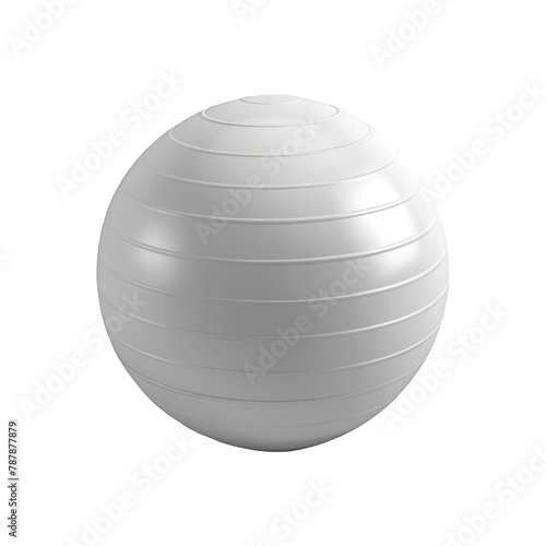exercise ball It has a shiny white surface. For strengthening the body.