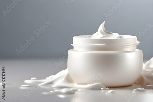 White lotion beauty skincare cream texture cosmetic product background Generative AI