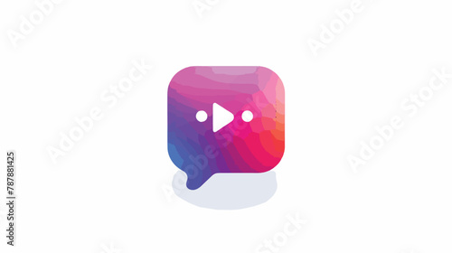 Line messager app chat icon button isolate. Vector illustration photo