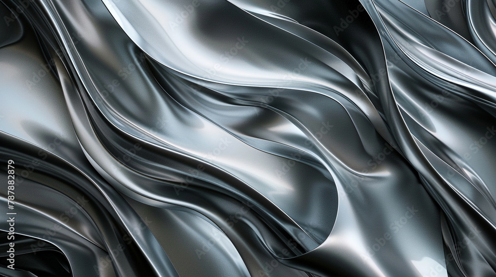 Silver and cool grey abstract flames, modern moonlight.