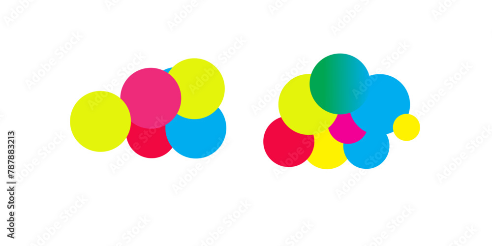 CMYK vs RGB color model icon. Types of color mixing multicolour colors illustration symbol.