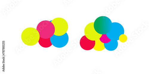 CMYK vs RGB color model icon. Types of color mixing multicolour colors illustration symbol.