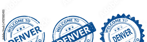 welcome to Denver blue old stamp sale	

