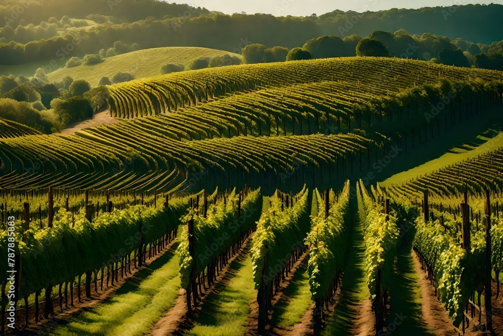Vineyards unfolding in a panoramic landscape, a testament to the artistry of summer wines.