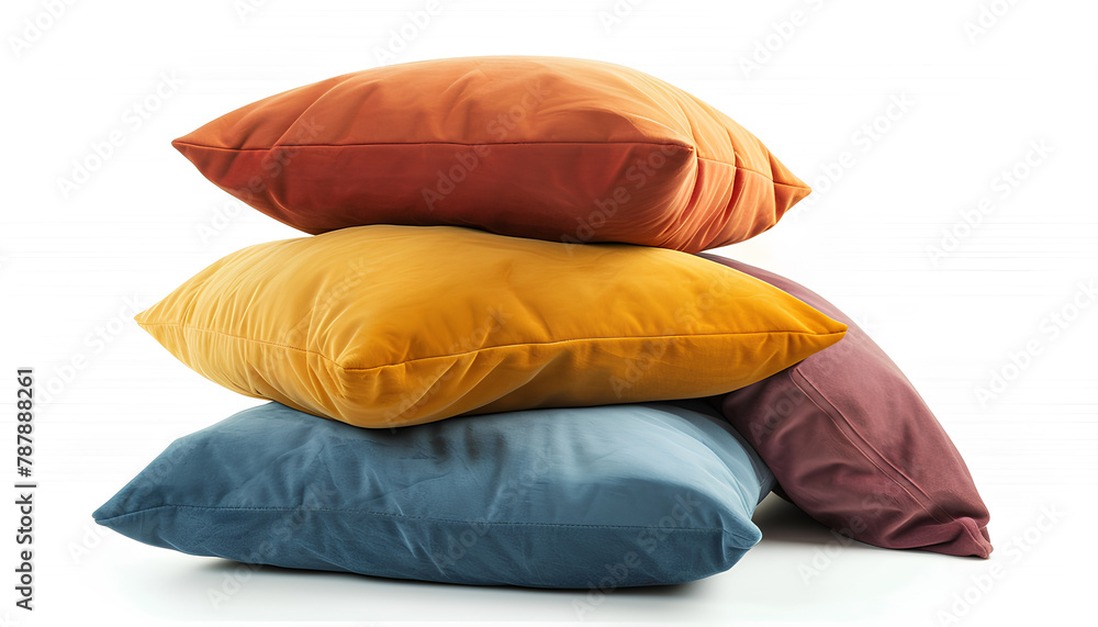 Stylish soft pillows isolated on white background Stylish soft pillows isolated on white background