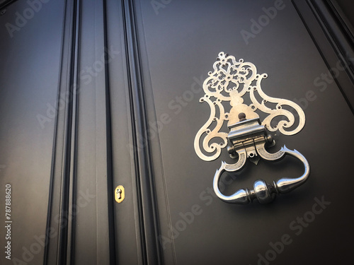 Фотография Door and knocker of a stylish French mansion, High quality photo