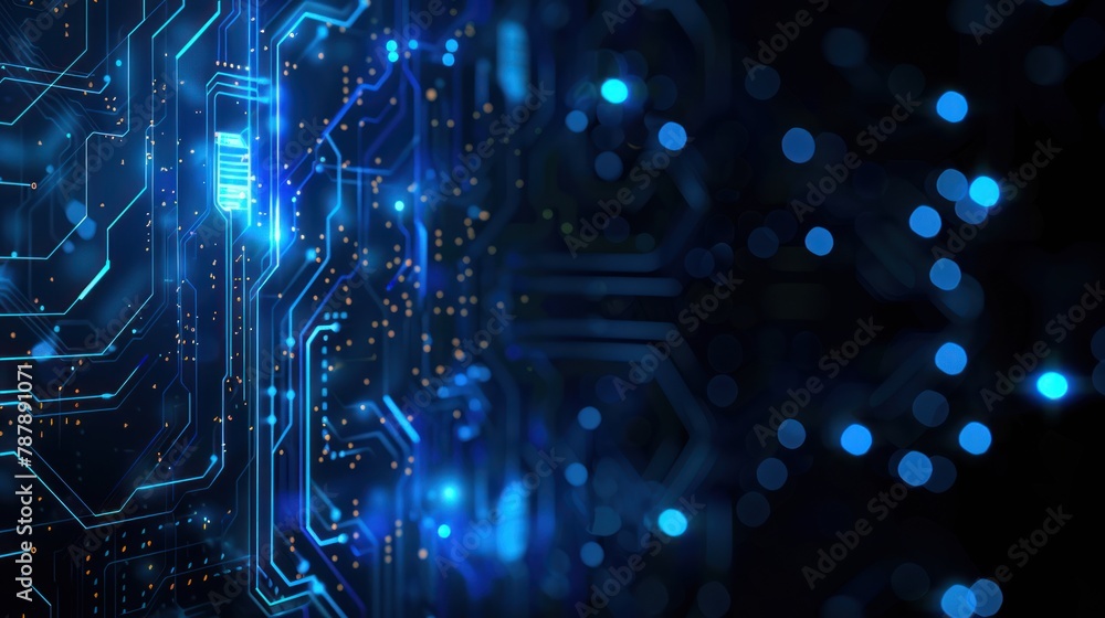 Obraz premium abstract background Digital cyber space particles User Interface background, modern speed light.