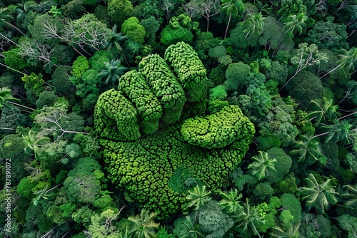 Forest Clenched Fist Pattern from Above photo