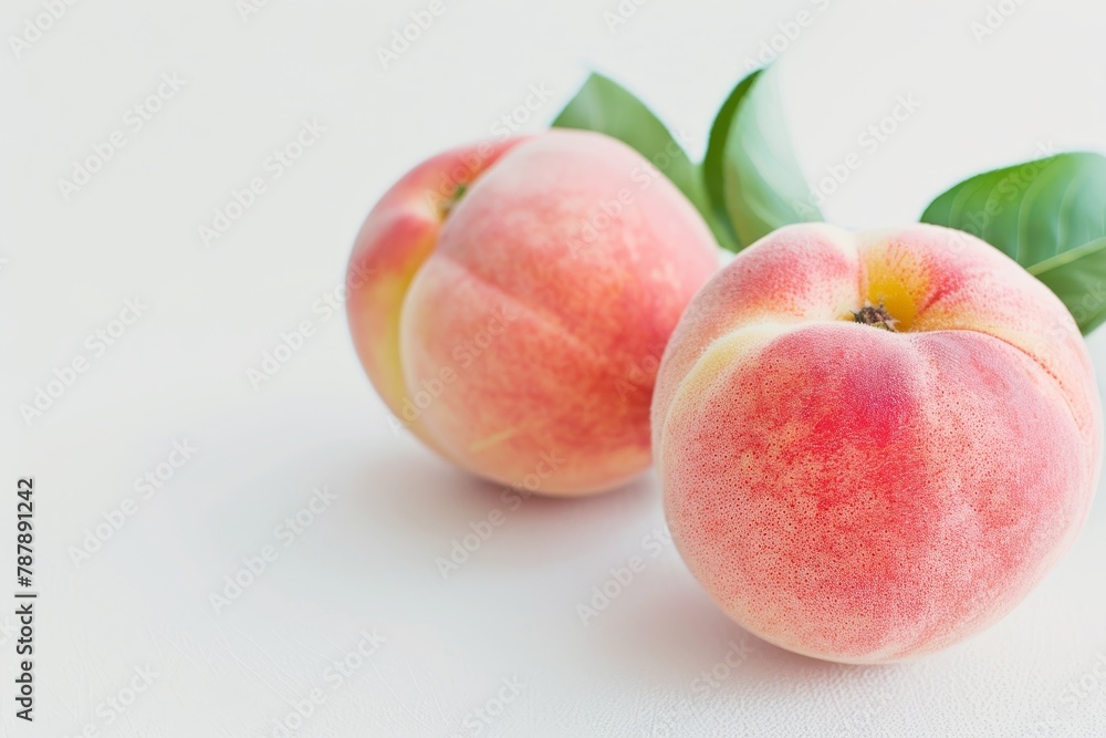 New white peach from Japan against white backdrop New white peach from Japan against white backdrop