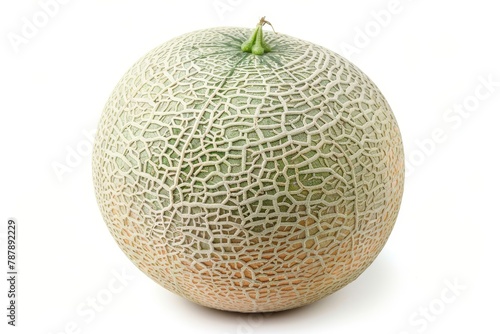 One cantaloupe on white background
