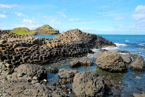 Giant's Causeway is an area of approximately 40,000 interlocking basalt columns, the result of an ancient volcanic eruption photo